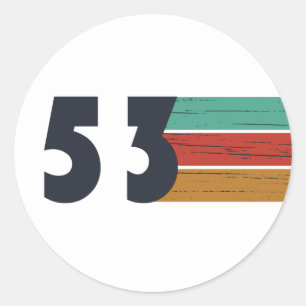 Verjaardagsfeestje in vintage stijl 1953 ronde sticker