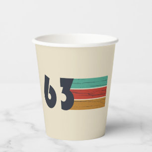 Verjaardagsfeestje in vintage stijl 1963 papieren bekers