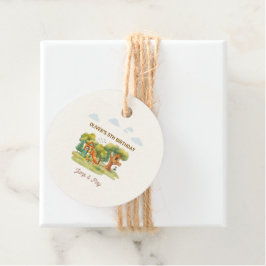 Verjaardagsfeestje indoor speelplaats bedankjes labels