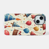 verjaardagsfeestje iPhone 15 case (Achterkant horizontaal)