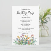 Verjaardagsfeestje Irissen en Groen Uitnodiging (Staand voorkant)