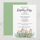 Verjaardagsfeestje Irissen en Groen Uitnodiging (Voorkant / Achterkant)