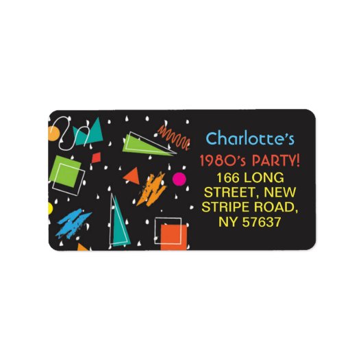 Verjaardagsfeestje jaren tachtig 80 Labels Adres (Voorkant)