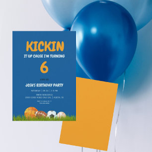 Verjaardagsfeestje Jongen Krachtig Blauw Kleurig Kaart