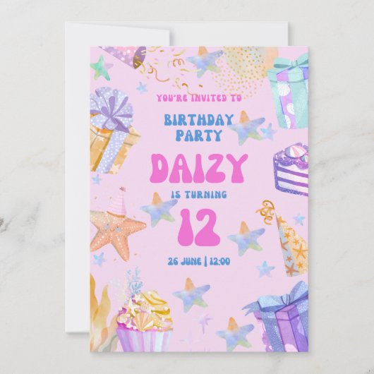 verjaardagsfeestje kaart (Voorkant)