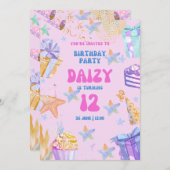 verjaardagsfeestje kaart (Voorkant / Achterkant)