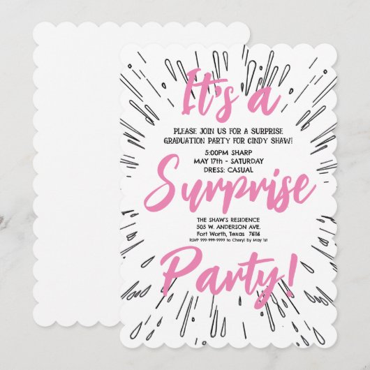 Verjaardagsfeestje kaart (Voorkant / Achterkant)