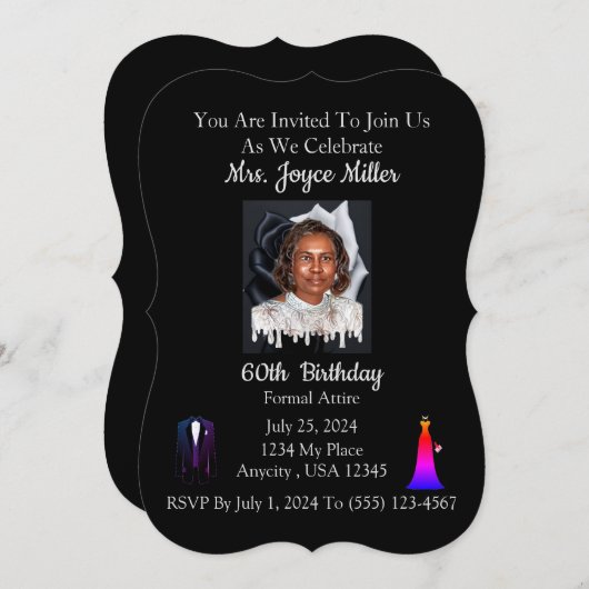 Verjaardagsfeestje Kaart (Voorkant / Achterkant)