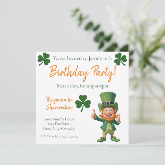 Verjaardagsfeestje-kabouter Kaart (Staand voorkant)