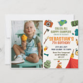 Verjaardagsfeestje kamperen moderne kinderen Uitno Kaart (Voorkant)