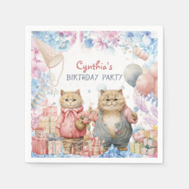 Verjaardagsfeestje kat servet