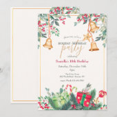 Verjaardagsfeestje Kerstseizoen Kaart (Voorkant / Achterkant)