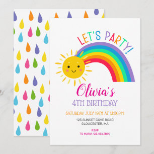 VERJAARDAGSFEESTJE KIDS kawaii regenboog schattige Kaart