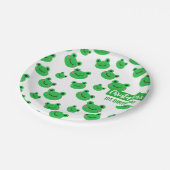 Verjaardagsfeestje Kikker Modern Patroon Papieren Bordje (Gekanteld)