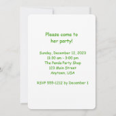 Verjaardagsfeestje Kind, Naam, Schattigee Reus Pan Kaart (Achterkant)