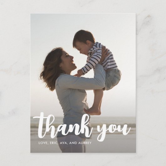 Verjaardagsfeestje Kinder dank u script één foto Briefkaart (Voorkant)