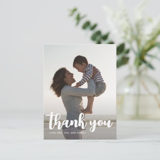 Verjaardagsfeestje Kinder dank u script één foto Briefkaart (Staand voorkant)