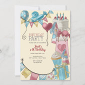 Verjaardagsfeestje kinder kaart (Voorkant)