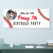 Verjaardagsfeestje kinder teamspelers sport, softb spandoek (Beurs)