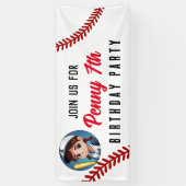 Verjaardagsfeestje kinder teamspelers sport, softb spandoek (Verticaal)