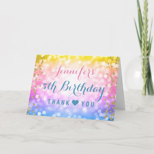 Verjaardagsfeestje Kinderen Bedankt Eenhoorn Regen (Voorkant)