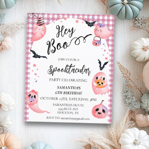 Verjaardagsfeestje kinderen Halloween Hey Boo roze