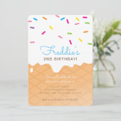 VERJAARDAGSFEESTJE KINDEREN ijshoorntje blauwe spi Kaart (Staand voorkant)