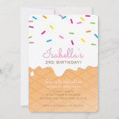 VERJAARDAGSFEESTJE KINDEREN ijshoorntje roze spikk Kaart (Voorkant)