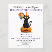 Verjaardagsfeestje Kinderen Zwarte Kat Halloween (Voorkant)