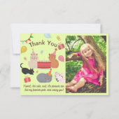 Verjaardagsfeestje Kitty Cat Foto Bedankkaart (Voorkant)