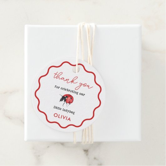 Verjaardagsfeestje Kleine Lieveheersbeestje Bedank Bedankjes Labels (In situ)