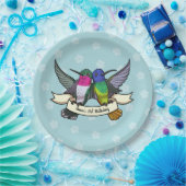 Verjaardagsfeestje Kleurrijke Hummingbirds Cartoon Papieren Bordje (Feest)