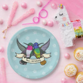 Verjaardagsfeestje Kleurrijke Hummingbirds Cartoon Papieren Bordje (Feest)