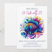 Verjaardagsfeestje- Kleurrijke Vis Kaart (Voorkant / Achterkant)