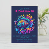 Verjaardagsfeestje- Kleurrijke Vis Kaart (Staand voorkant)