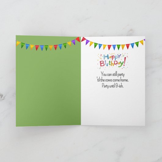 Verjaardagsfeestje Koe in de wei Kaart (Binnen)