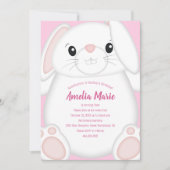 Verjaardagsfeestje konijn kaart (Voorkant)