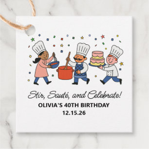 Verjaardagsfeestje Kookles Whimsical Chef Bedankjes Labels