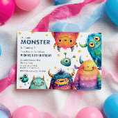 Verjaardagsfeestje Little Monster Mash Cartoon Kin Kaart