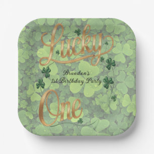 Verjaardagsfeestje Lucky One 1st Papieren Bordje