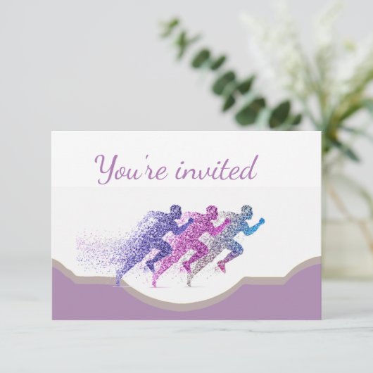 Verjaardagsfeestje Marathon Runner Kaart (Staand voorkant)