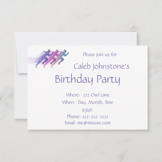 Verjaardagsfeestje Marathon Runner Kaart (Achterkant)