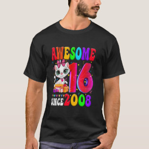 Verjaardagsfeestje meisje 16 Cute kat 16 Jaar oud T-shirt