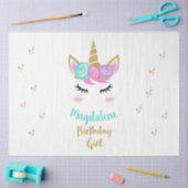 Verjaardagsfeestje Meisje met Eenhoorn & Naam Tissuepapier (Craft)