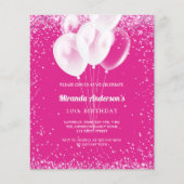 Verjaardagsfeestje meisje roze ballon budget uitno (Voorkant)