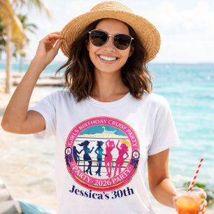 Verjaardagsfeestje Meisjes Aangepaste Cruise Zomer T-shirt