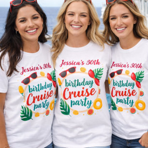 Verjaardagsfeestje Meisjes Aangepaste Cruise Zomer T-shirt