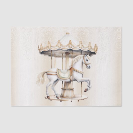 Verjaardagsfeestje Merry Go Round Circus Carnaval Tissuepapier (Voorkant)