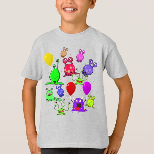 Verjaardagsfeestje met Aliens T-shirt (Voorkant)