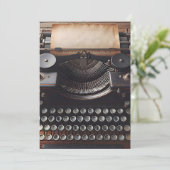 Verjaardagsfeestje met antieke typemachine kaart (Staand voorkant)